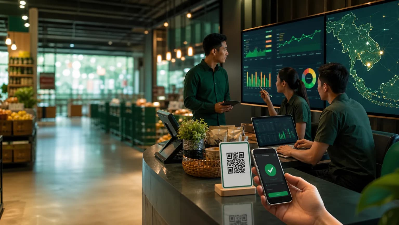 Digital payment rails and merchant settlement project visual